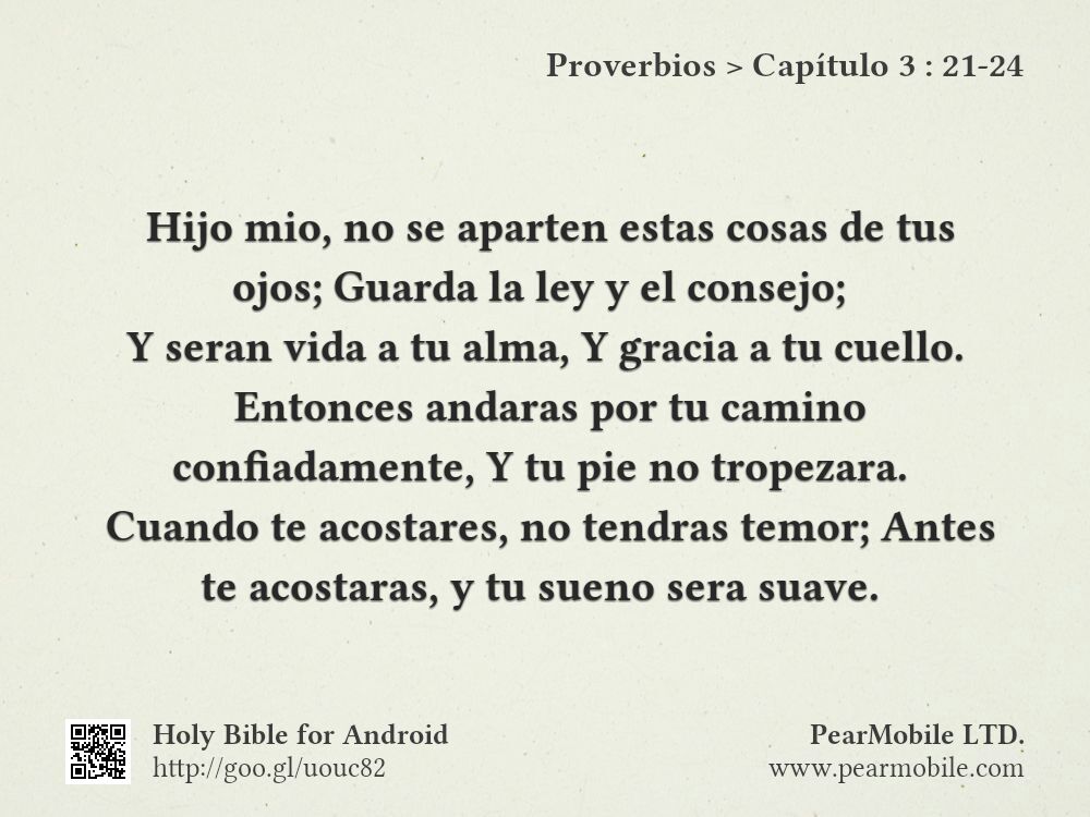 Proverbios, Capítulo 3:21-24
